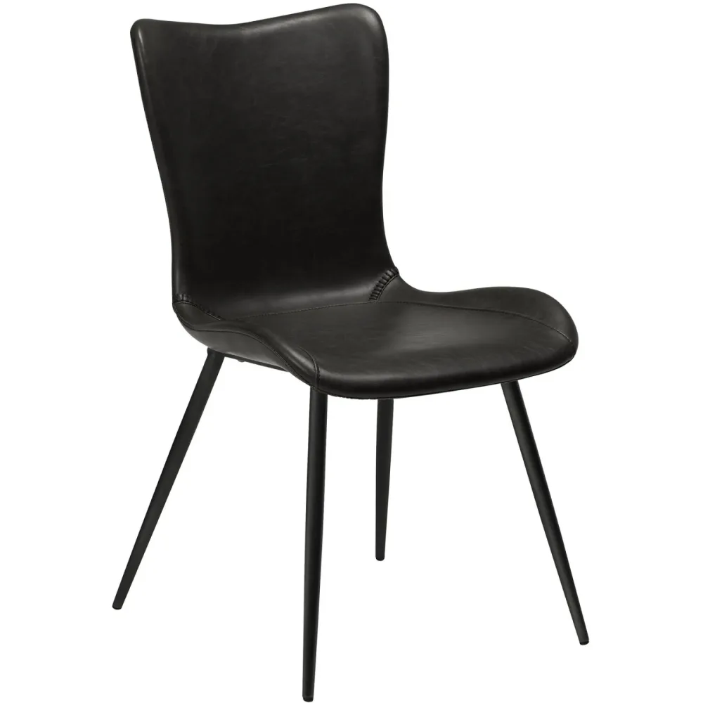 DAN-FORM Stuhl 2er-Set Medusa Schwarz Kunstleder 49.5 cm - Farbe: Black - Stuhl 2er-Set