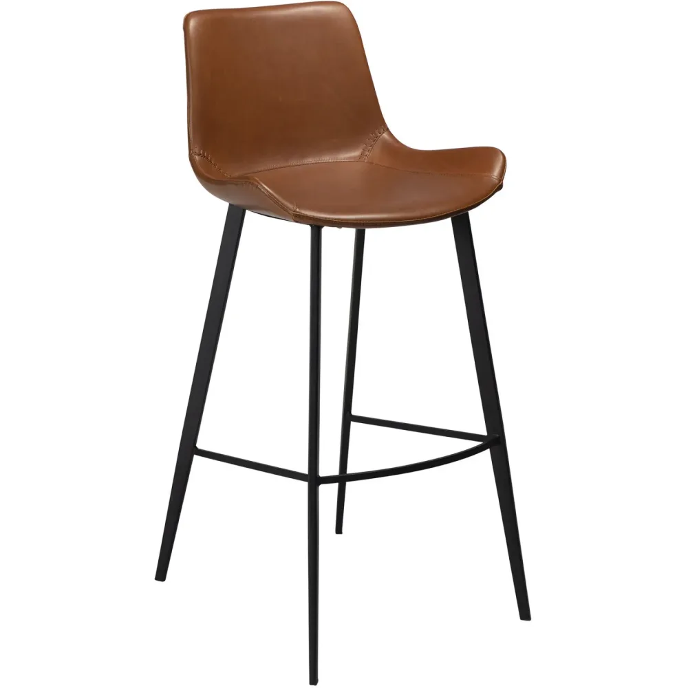 DAN-FORM Barhocker 2er-Set Hype Braun/Schwarz Kunstleder/Metall 50.5 cm 103 cm - Farbe: Hellbraun, Schwarz - Material: Kunstleder, Metall - Barhocker