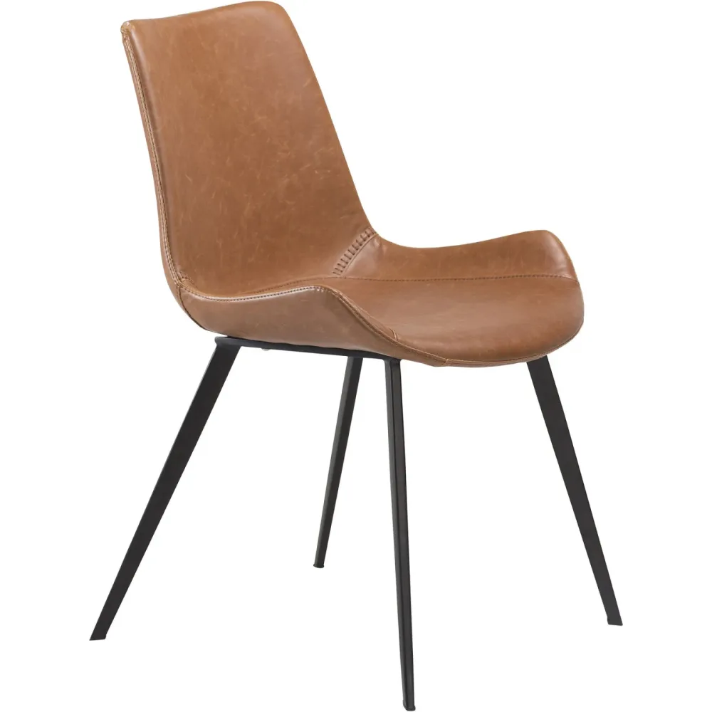 DAN-FORM Stuhl 2er-Set Hype Braun Kunstleder 51 cm - Farbe: Hellbraun - Stuhl 2er-Set