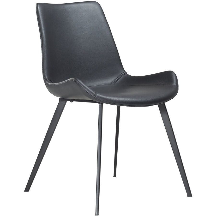 DAN-FORM Stuhl 2er-Set Hype Schwarz Kunstleder 51 cm - Farbe: Black - Stuhl 2er-Set