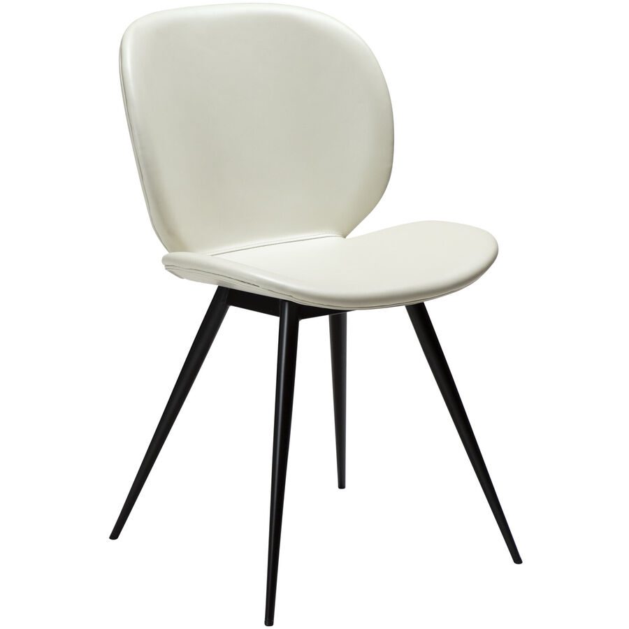 DAN-FORM Stuhl 2er-Set Cloud Beige Kunstleder 50 cm - Farbe: Beige/Schwarz - Stuhl 2er-Set