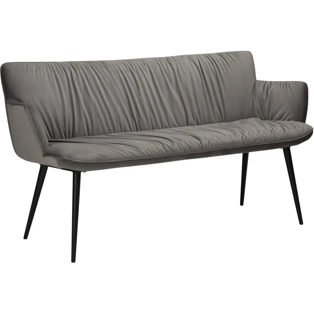 DAN-FORM Bank Join Grau/Schwarz Samt 152 cm 79 cm - Bank