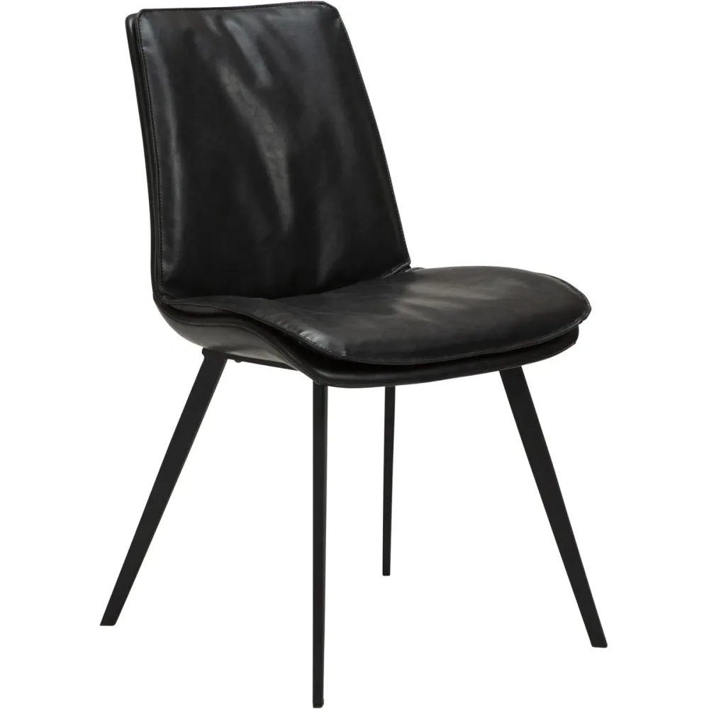 DAN-FORM Stuhl 2er-Set Fierce Schwarz Kunstleder 49 cm - Farbe: Black - Stuhl 2er-Set
