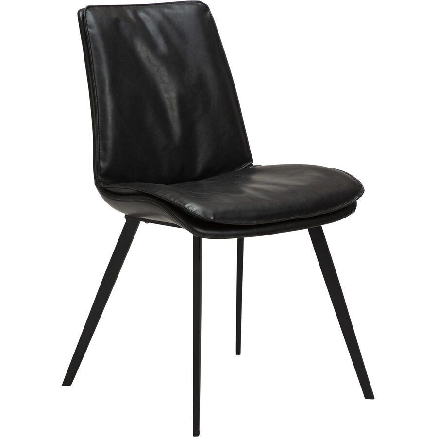 DAN-FORM Stuhl 2er-Set Fierce Schwarz Kunstleder 49 cm - Farbe: Black - Stuhl 2er-Set