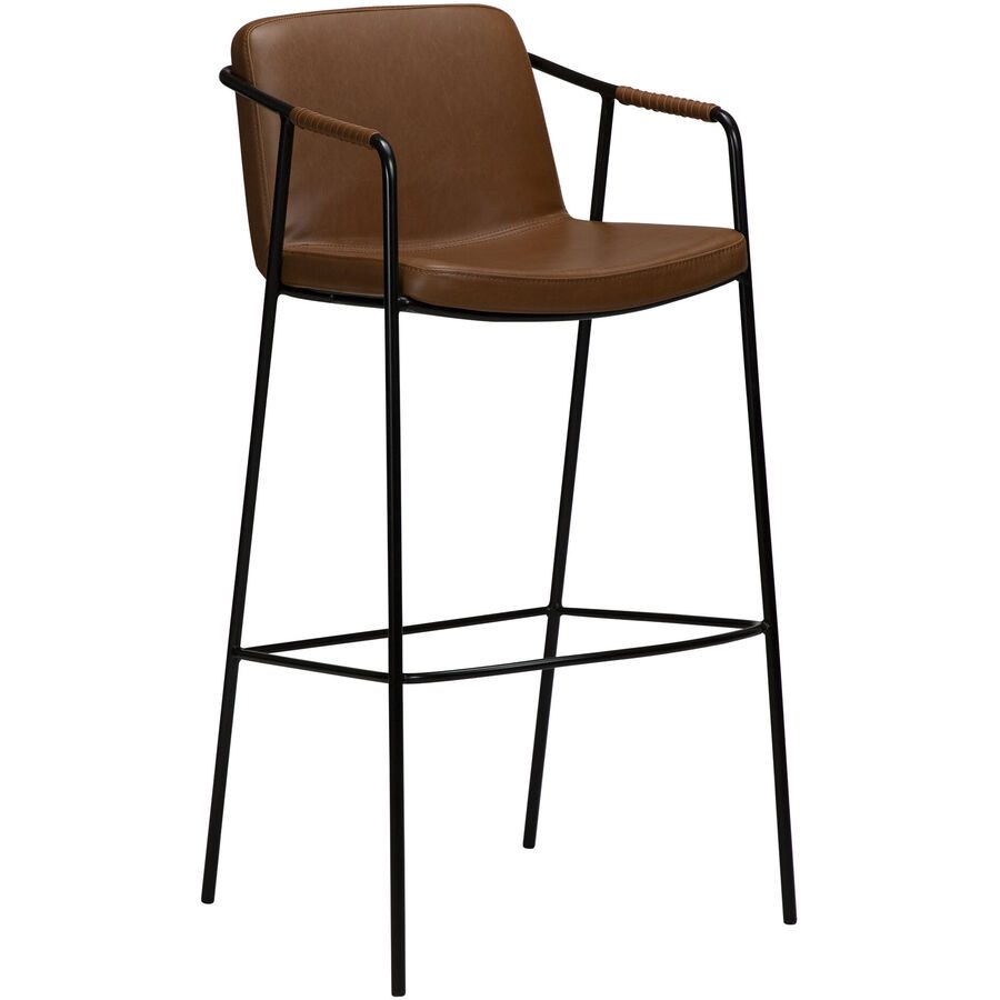DAN-FORM Barhocker Boto Braun/Schwarz Kunstleder/Metall 54.5 cm 104 cm - Farbe: braun, schwanz - Material: Kunstleder, Metall - Barhocker