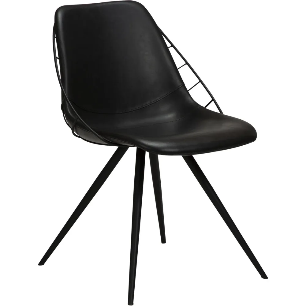 DAN-FORM Stuhl 2er-Set Sway Schwarz Kunstleder 51 cm - Farbe: Black - Stuhl 2er-Set