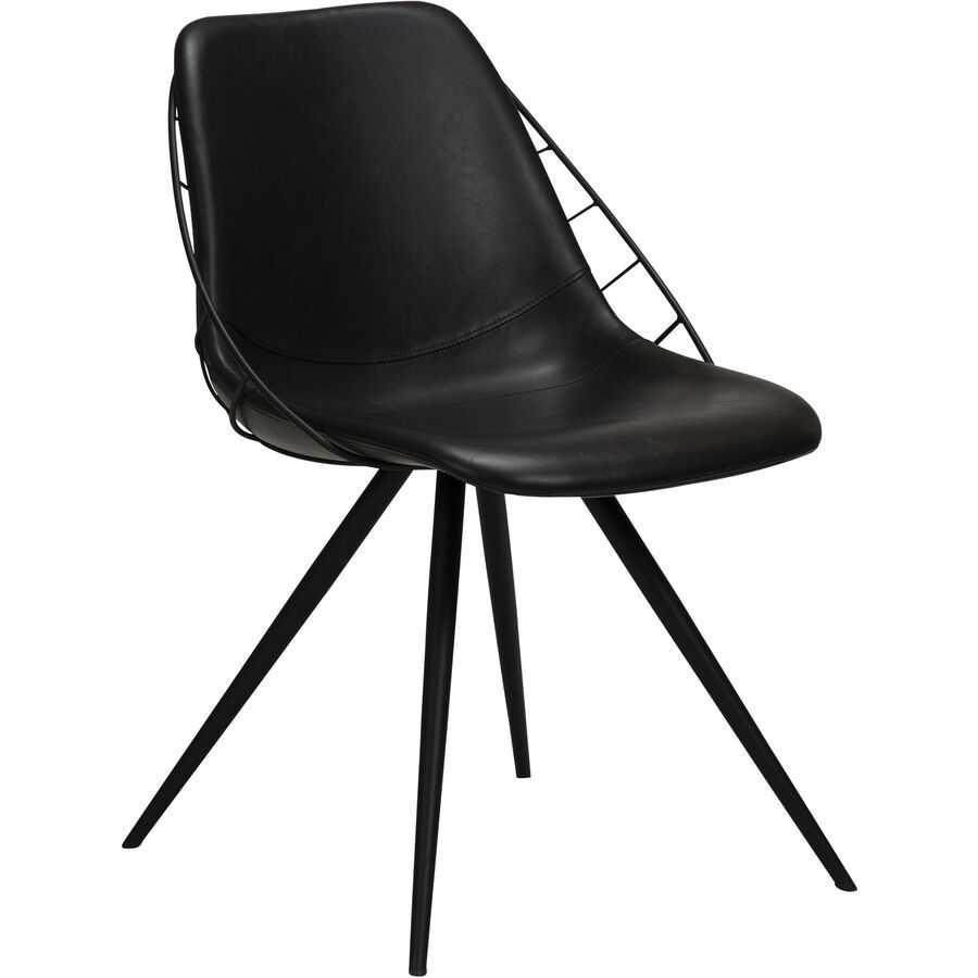DAN-FORM Stuhl 2er-Set Sway Schwarz Kunstleder 51 cm - Farbe: Black - Stuhl 2er-Set