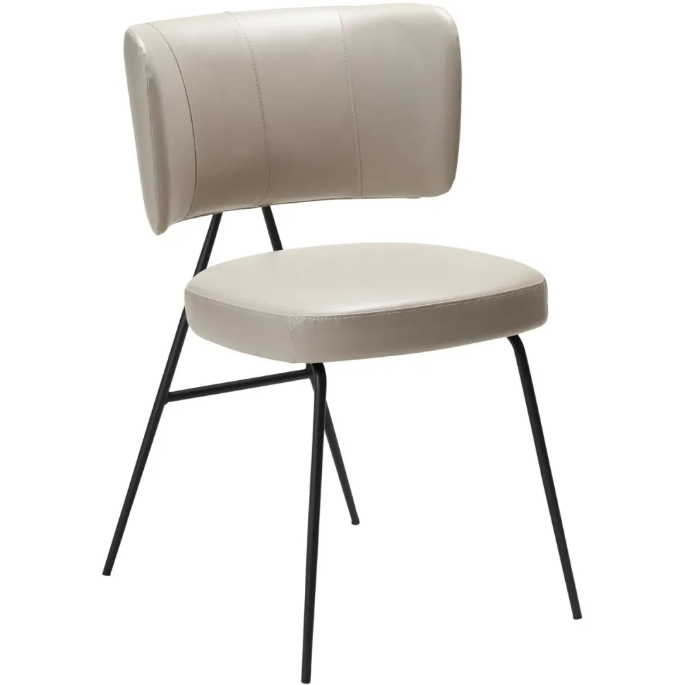 DAN-FORM Stuhl 2er-Set Roost Grau/Schwarz Kunstleder 54 cm - Stuhl 2er-Set