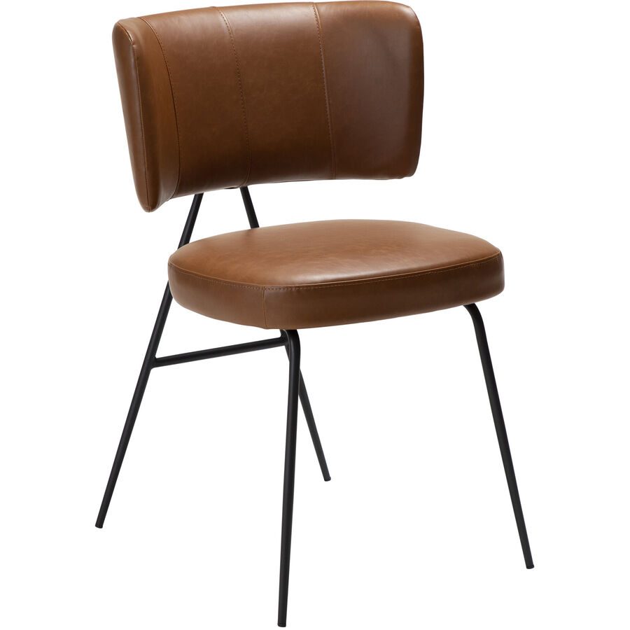 DAN-FORM Stuhl 2er-Set Roost Braun/Schwarz Kunstleder 54 cm - Stuhl 2er-Set