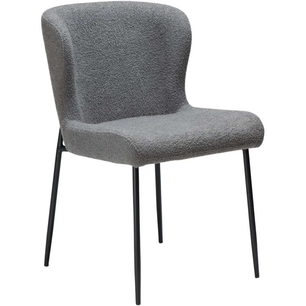 DAN-FORM Stuhl 2er-Set Glam Grau Stoff 50 cm - Farbe: stein - Stuhl 2er-Set