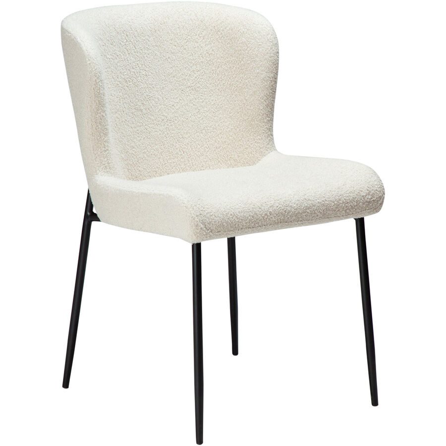 DAN-FORM Stuhl 2er-Set Glam Weiss Stoff 50 cm - Stuhl 2er-Set