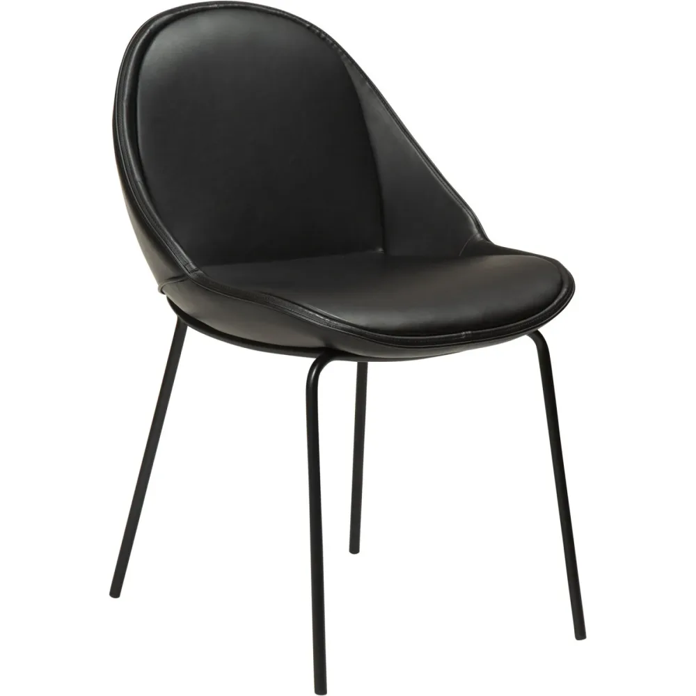 DAN-FORM Stuhl 2er-Set Arch Schwarz Kunstleder 52 cm - Stuhl 2er-Set