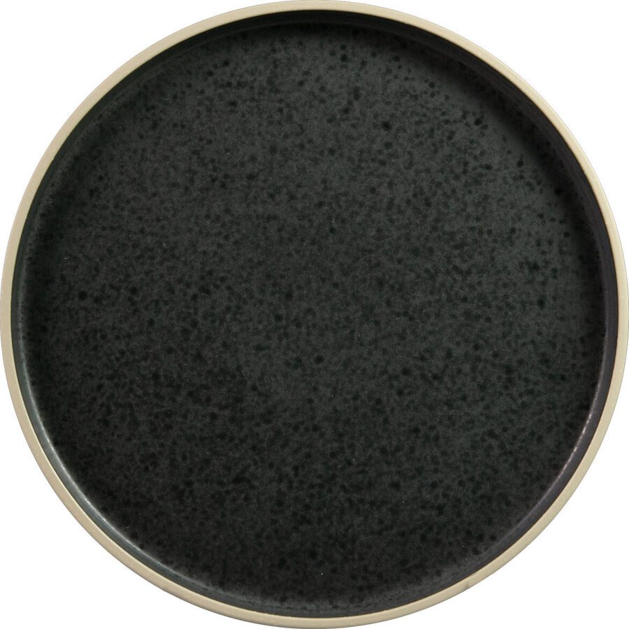 Teller flach Calypso Braun/Schwarz Steingut 16 cm - Farbe: Sepia - Material: Stoneware - Teller flach