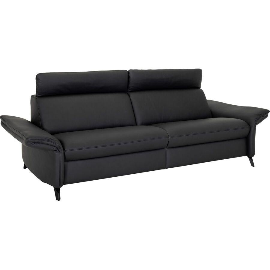 Sofa Jacob Schwarz Leder 218 cm 97 cm - Möbel Konfigurator: Traummöbel individuell zusammenstellen - Sofa