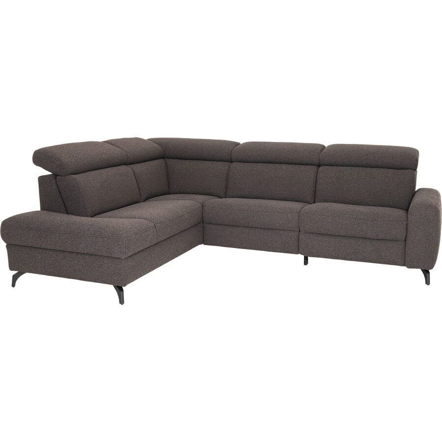 Ecksofa Simo Grau Stoff 270 cm 218 cm - Farbe: Dunkelgrau - Material: Polyester, Baumwolle - Ecksofa