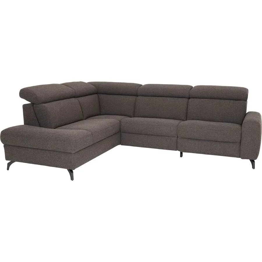 Ecksofa Simo Grau Stoff 270 cm 218 cm - Farbe: Dunkelgrau - Material: Polyester, Baumwolle - Ecksofa