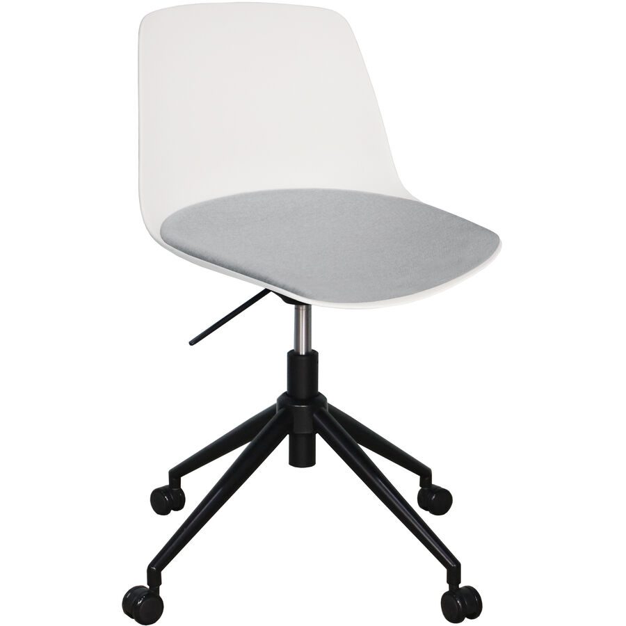 Bürostuhl Livio Weiss Kunststoff 50 cm 82.5 cm Höhenverstellbar (manuell) - Material: Polypropylen - Bürostuhl