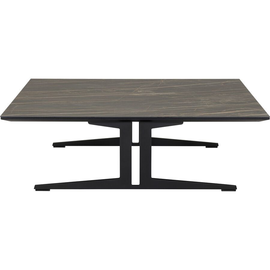Salontisch Lux Grau/Schwarz Keramik/Metall 98 cm - Farbe: Dunkelgrau, Schwarz - Material: Keramik, Metall - Salontisch