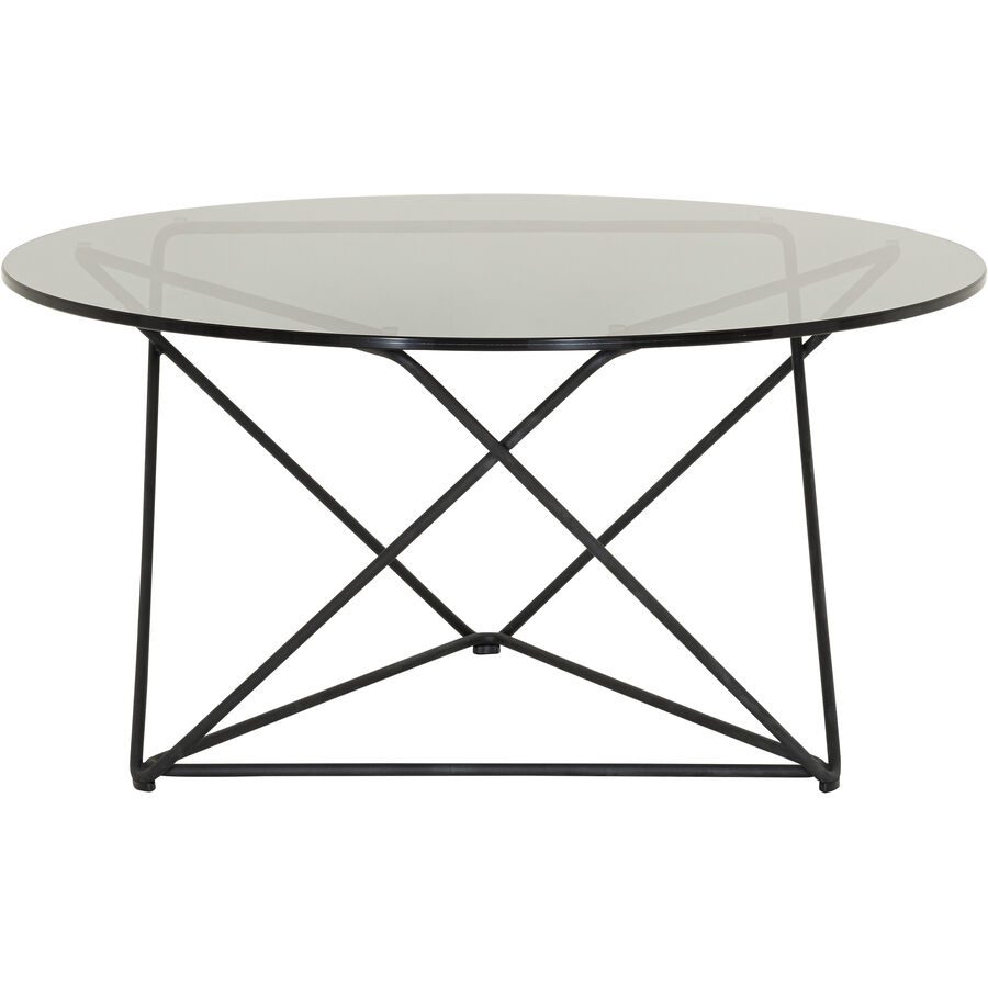 Salontisch Lux Transparent/Schwarz Glas/Metall 75 cm - Farbe: transparent, schwarz - Material: Glas, Metall - Salontisch