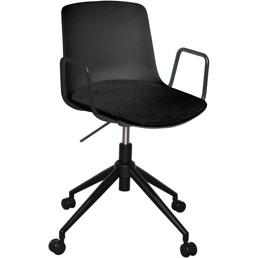 Bürostuhl Livio Schwarz Kunststoff 53.5 cm 82.5 cm Höhenverstellbar (manuell) - Material: Polypropylen - Bürostuhl