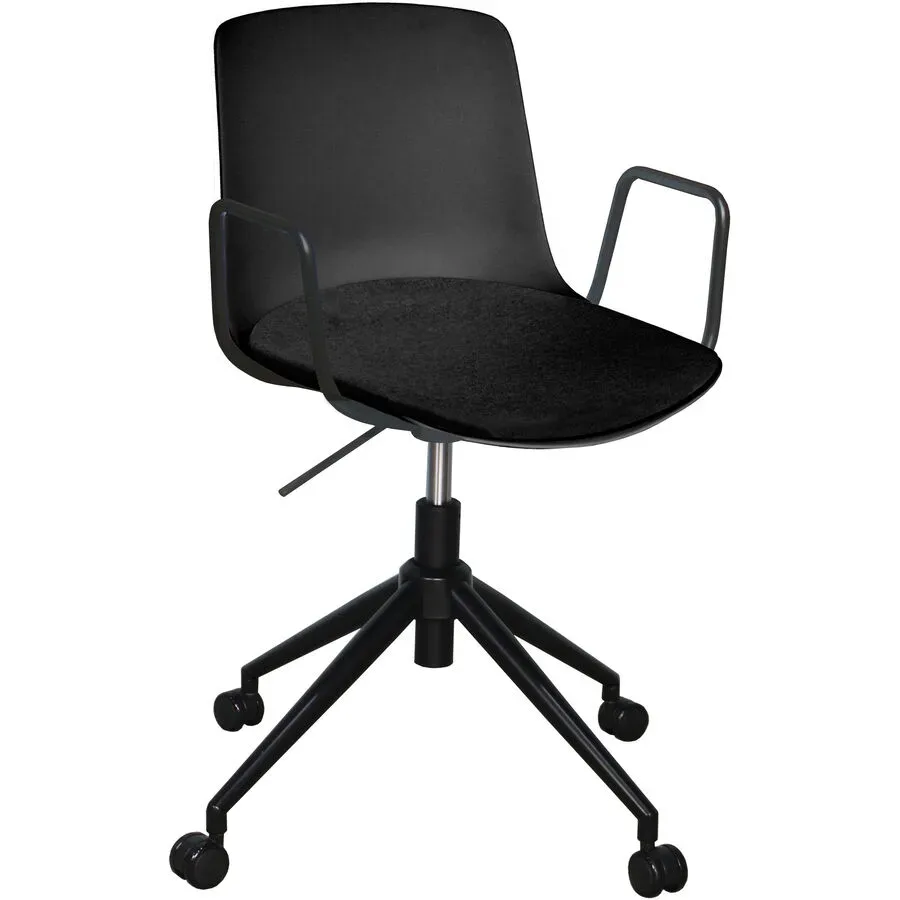 Bürostuhl Livio Schwarz Kunststoff 53.5 cm 82.5 cm Höhenverstellbar (manuell) - Material: Polypropylen - Bürostuhl