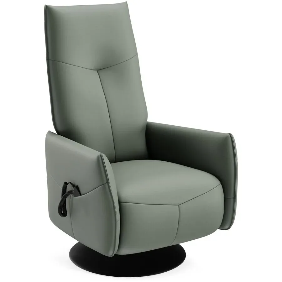 Relaxsessel Jura Grün Leder 73 cm 161 cm - Farbe: Olivgrün - Möbel Konfigurator: Traummöbel individuell zusammenstellen - Relaxsessel