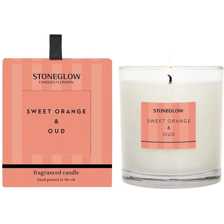 Stoneglow Duftkerze Modern Classic Orange Wachs/Glas 9 cm - Material: Glas/Wachs - Duftkerze