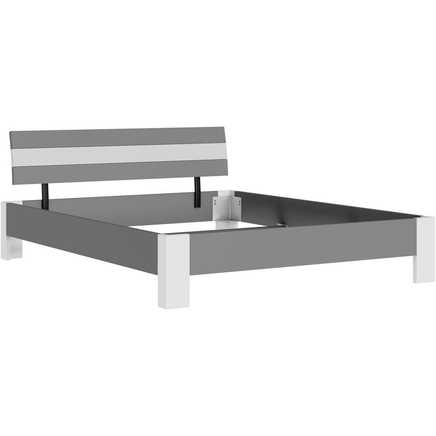 Bett Window Grau Holz 166 x 213 cm - Farbe: anthrazit - Material: Holzwerkstoff - Möbel Konfigurator: Traummöbel individuell zusammenstellen - Bett