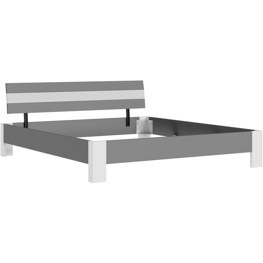 Bett Window Grau Holz 186 x 213 cm - Farbe: anthrazit - Material: Holzwerkstoff - Möbel Konfigurator: Traummöbel individuell zusammenstellen - Bett