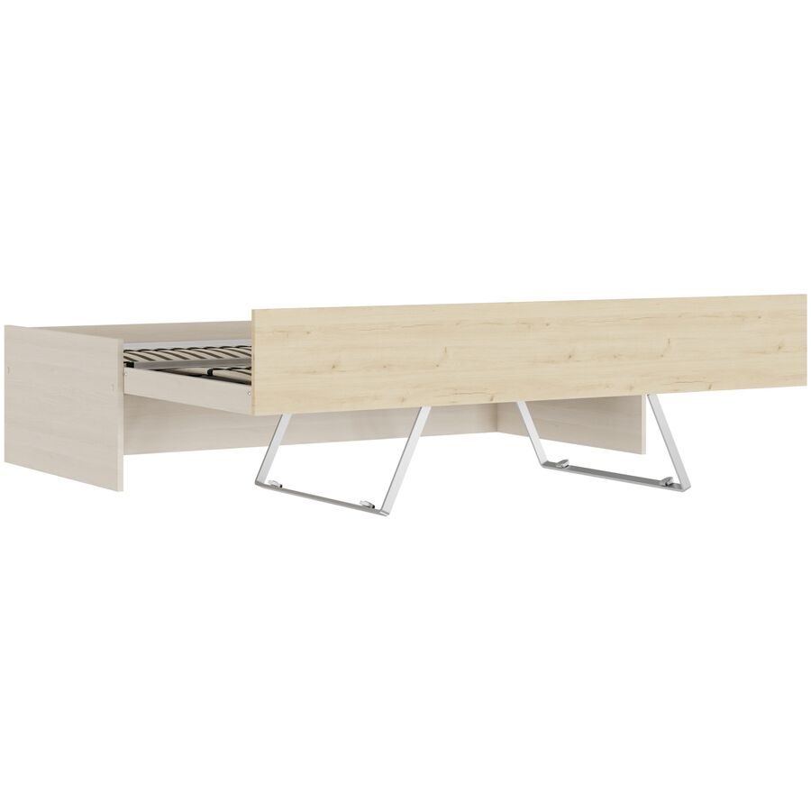 Bett Window Braun Holz 205 x 196.5 cm Ausziehbar - Farbe: eiche - Material: Holzwerkstoff - Möbel Konfigurator: Traummöbel individuell zusammenstellen