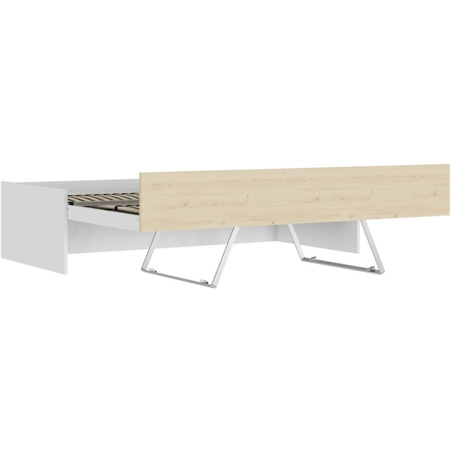 Bett Window Weiss Holz 205 x 196.5 cm Ausziehbar - Material: Holzwerkstoff - Möbel Konfigurator: Traummöbel individuell zusammenstellen - Bett