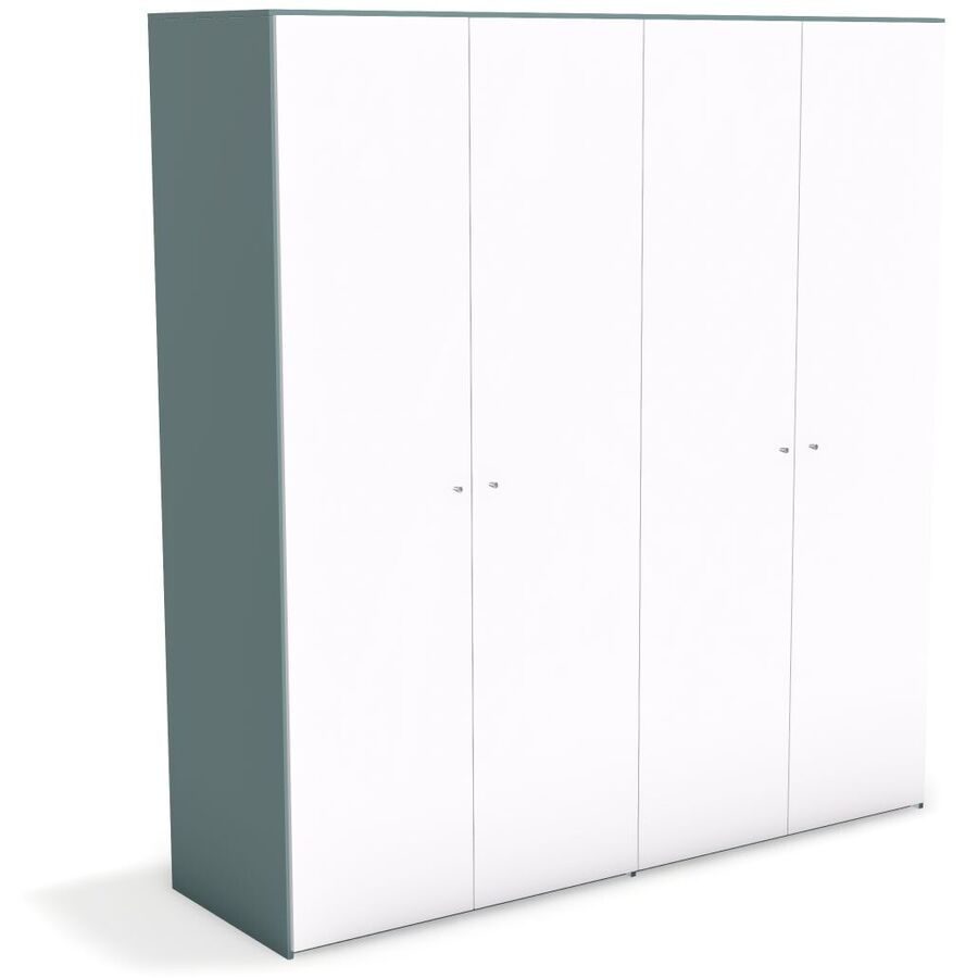 Kleiderschrank Window Grau/Grün Holz 197 cm 60 cm 214 cm - Farbe: grüngrau - Material: Holzwerkstoff - Möbel Konfigurator: Traummöbel individuell