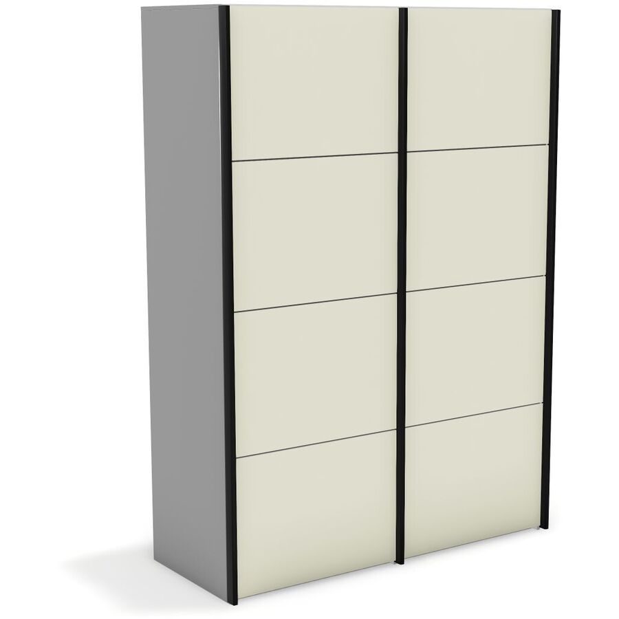 Kleiderschrank Window Grau Holz 148 cm 67 cm 214 cm - Farbe: lichtgrau - Material: Holzwerkstoff - Möbel Konfigurator: Traummöbel individuell