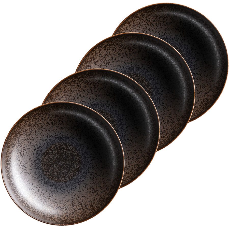 MÄSER Pastateller-Set 4-tlg. Powerful Braun/Schwarz Porzellan 24 cm - Pastateller-Set 4-tlg.