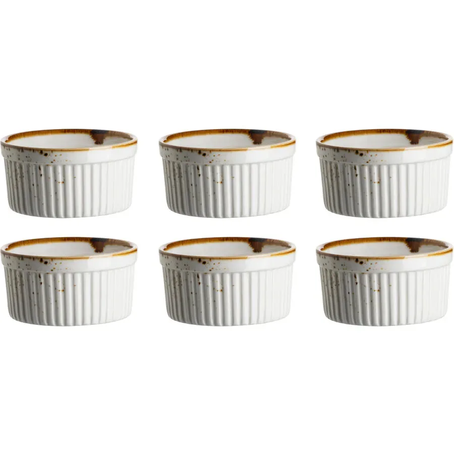 MÄSER Ramequin Pintar Braun/Weiss Porzellan 9 cm 9 cm 9 cm - Farbe: weiss/braun - Ramequin