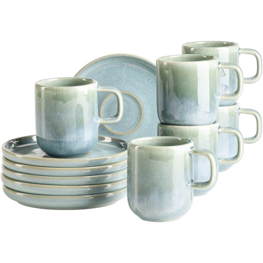 MÄSER Espressotassen-Set 12-tlg. Cordelia Blau Steinzeug - Espressotassen-Set 12-tlg.