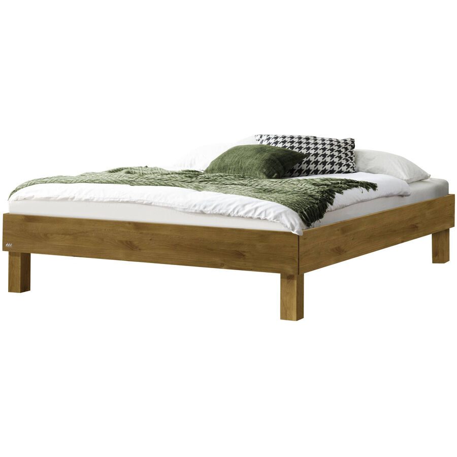 Hasena Bett Sassari Braun Holz 140 x 200 cm - Farbe: Wildeiche - Material: Eiche massiv - Bett