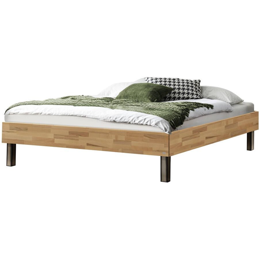 Hasena Bett Sassari Braun Holz 90 x 200 cm - Farbe: Kernbuche - Material: Kernbuche massiv - Bett