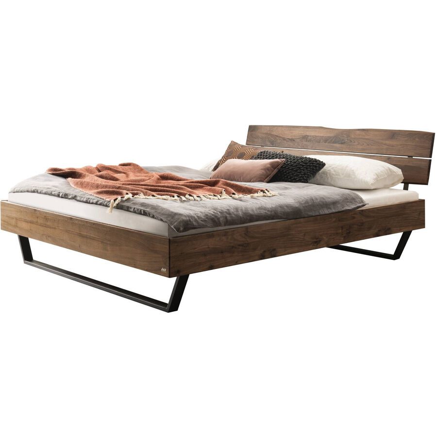 Hasena Bett Sassari Braun Holz 180 x 200 cm - Farbe: Nussbaum - Bett