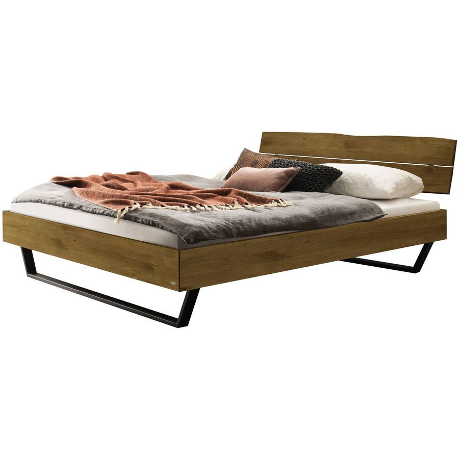 Hasena Bett Sassari Braun Holz 160 x 200 cm - Farbe: Wildeiche - Material: Eiche massiv - Bett