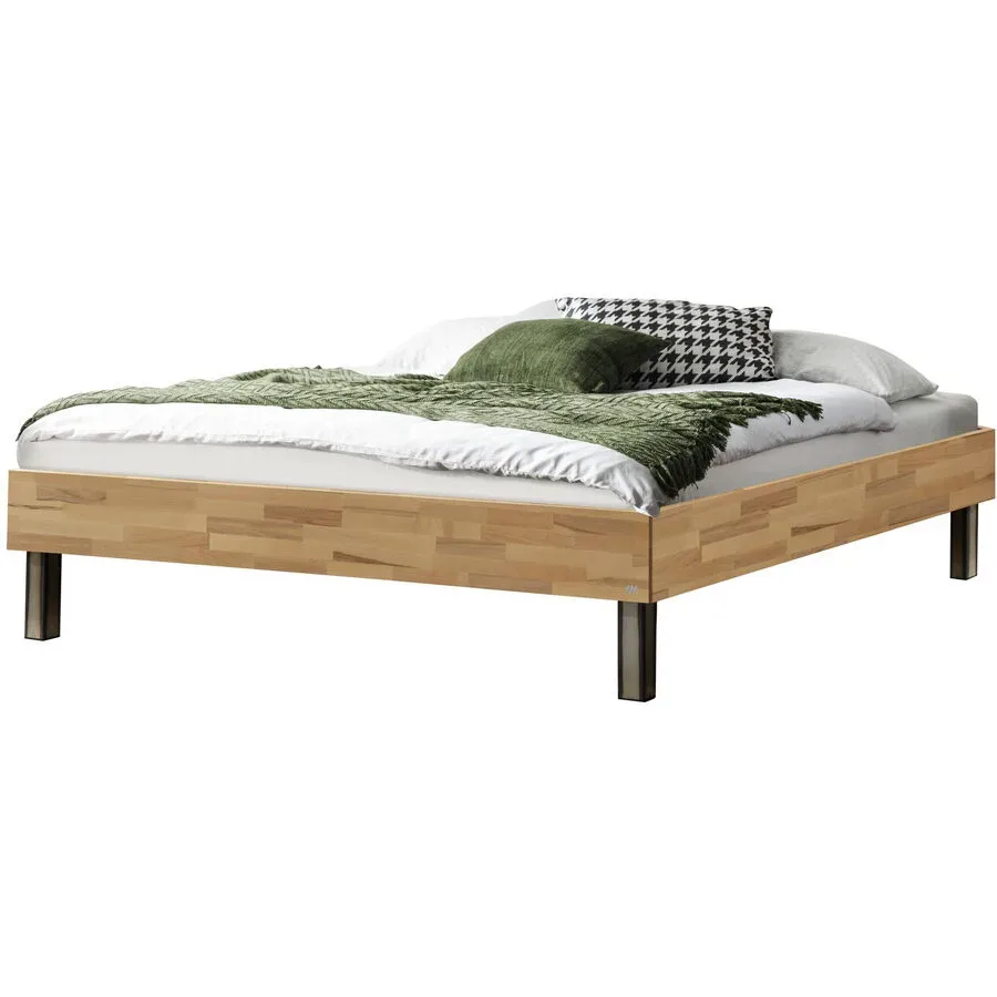Hasena Bett Sassari Braun Holz 120 x 200 cm - Farbe: Kernbuche - Material: Kernbuche massiv - Bett
