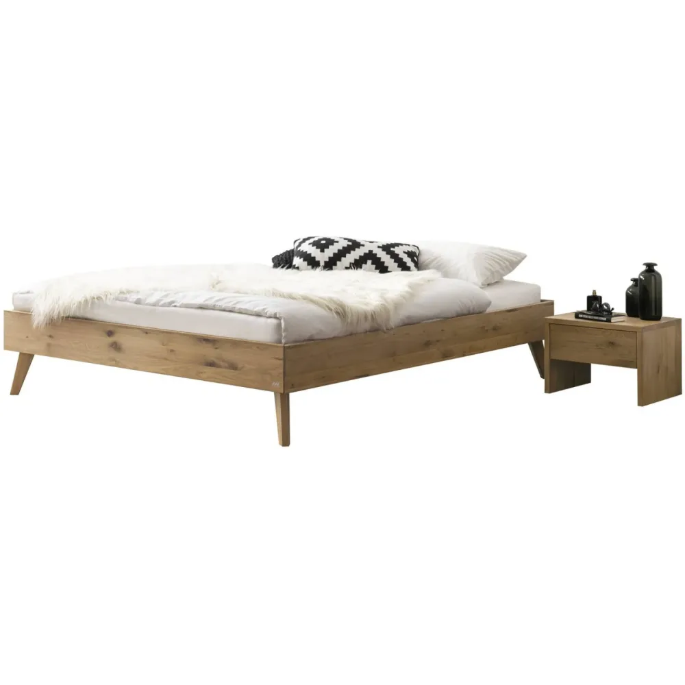 Hasena Bett Sassari Braun Holz 100 x 200 cm - Farbe: Wildeiche - Material: Eiche massiv - Bett