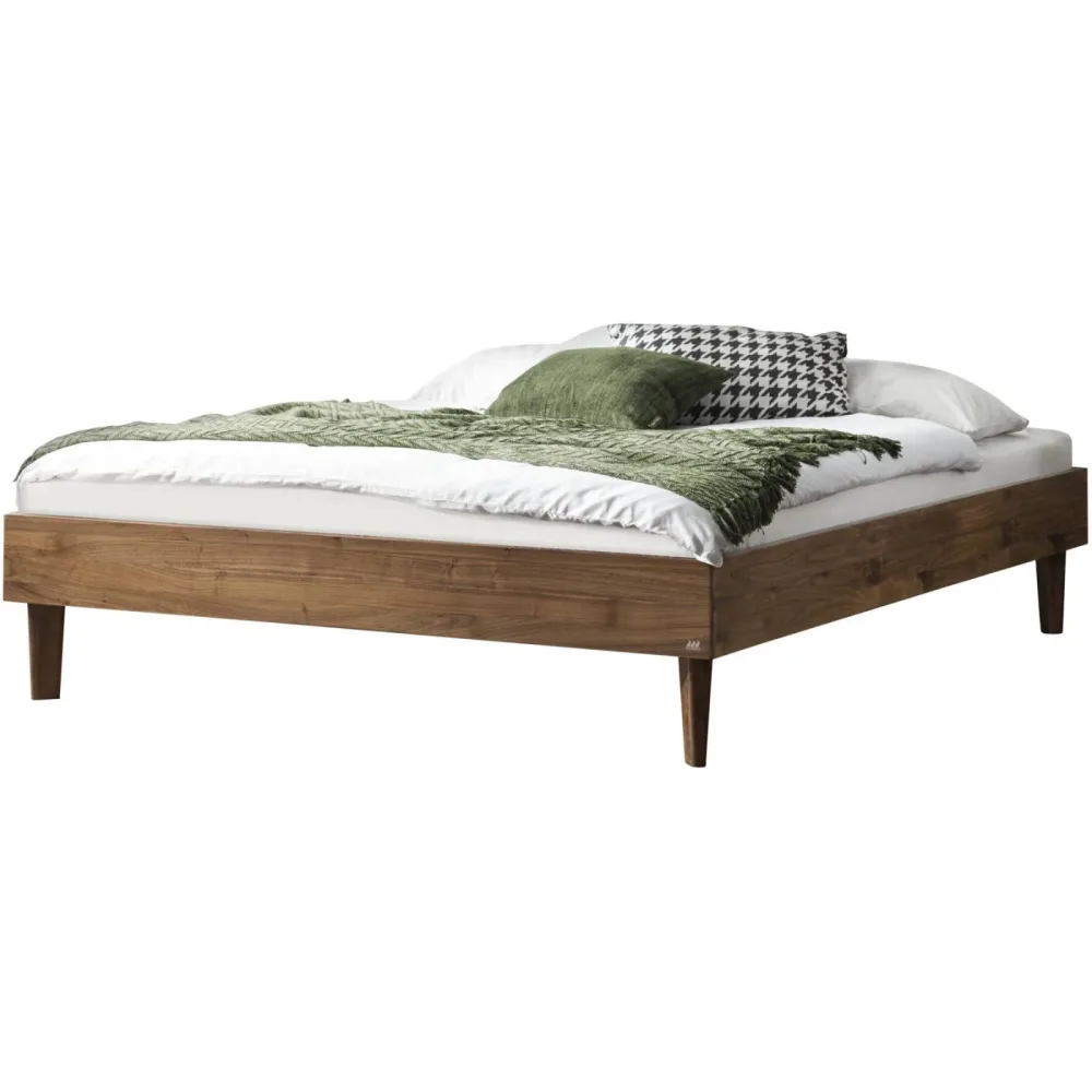 Hasena Bett Sassari Braun Holz 90 x 200 cm - Farbe: Nussbaum - Bett
