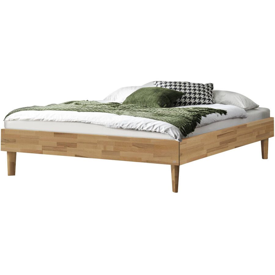 Hasena Bett Sassari Braun Holz 90 x 200 cm - Farbe: Kernbuche - Material: Kernbuche massiv - Bett