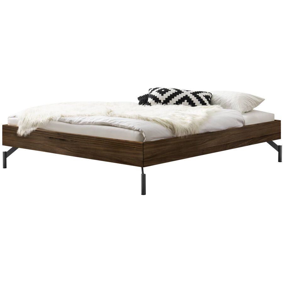 Hasena Bett Sassari Braun Holz 100 x 200 cm - Farbe: Nussbaum - Bett