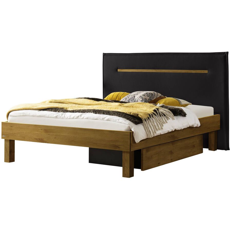 Hasena Bett Sassari Braun Holz 180 x 200 cm - Farbe: Wildeiche - Material: Eiche massiv - Bett