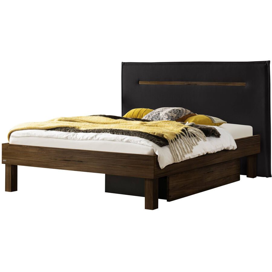 Hasena Bett Sassari Braun Holz 160 x 200 cm - Farbe: Nussbaum - Bett