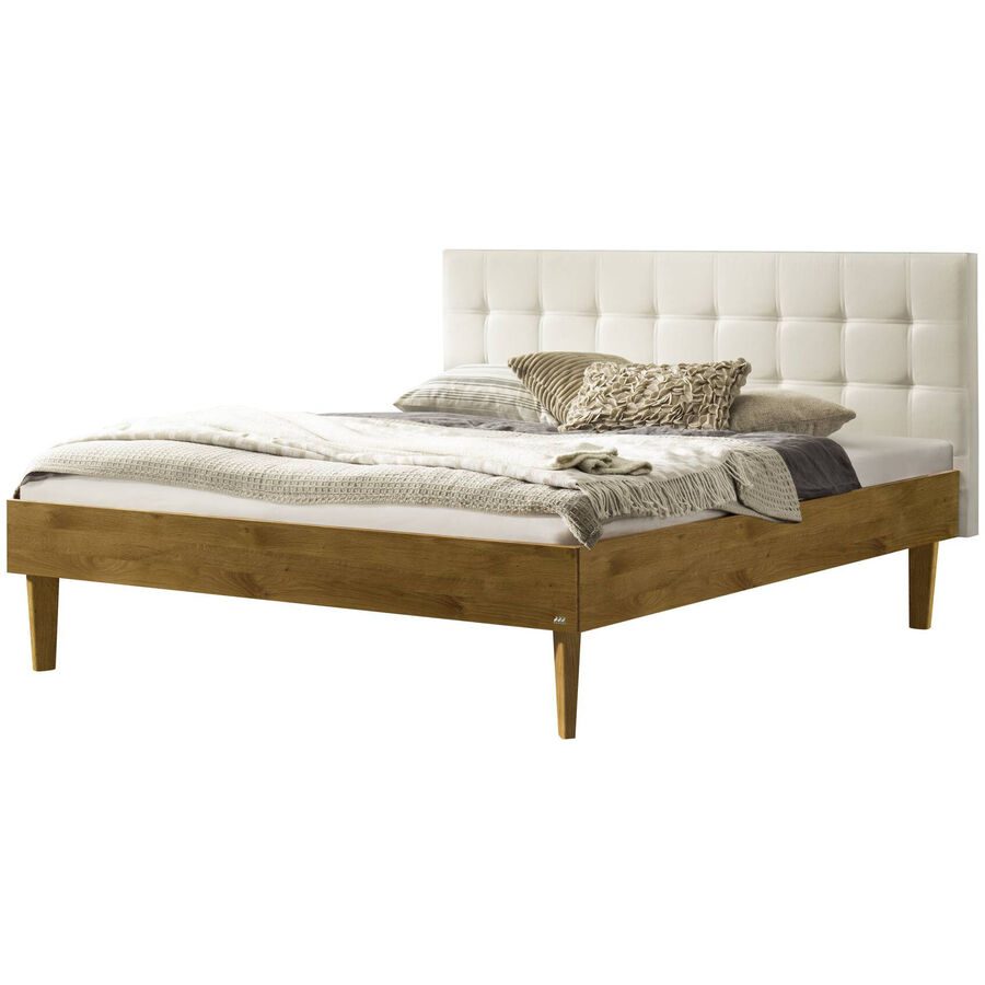 Hasena Bett Sassari Braun Holz 160 x 200 cm - Farbe: Wildeiche, weiss - Material: Eiche massiv - Bett