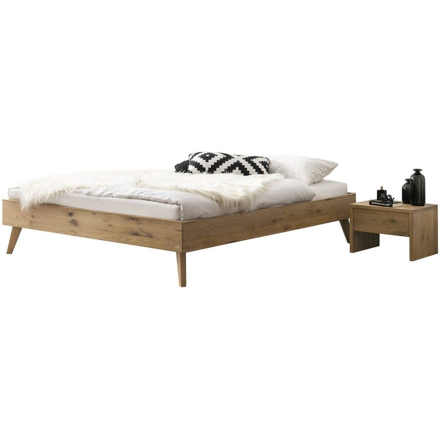 Hasena Bett Sassari Braun Holz 160 x 200 cm - Farbe: Wildeiche - Material: Eiche massiv - Bett