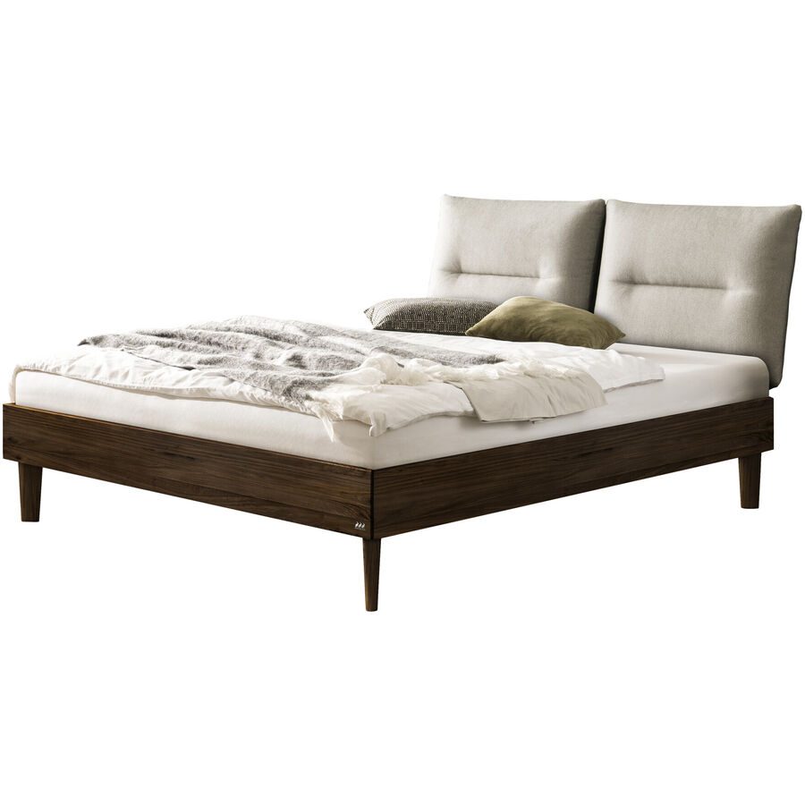 Hasena Bett Sassari Braun Holz 160 x 200 cm - Farbe: nussbaum, cream - Bett
